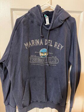Marina Del Rey Fisherman’s Village Navy Pullover Hoodie Size XL SKU085